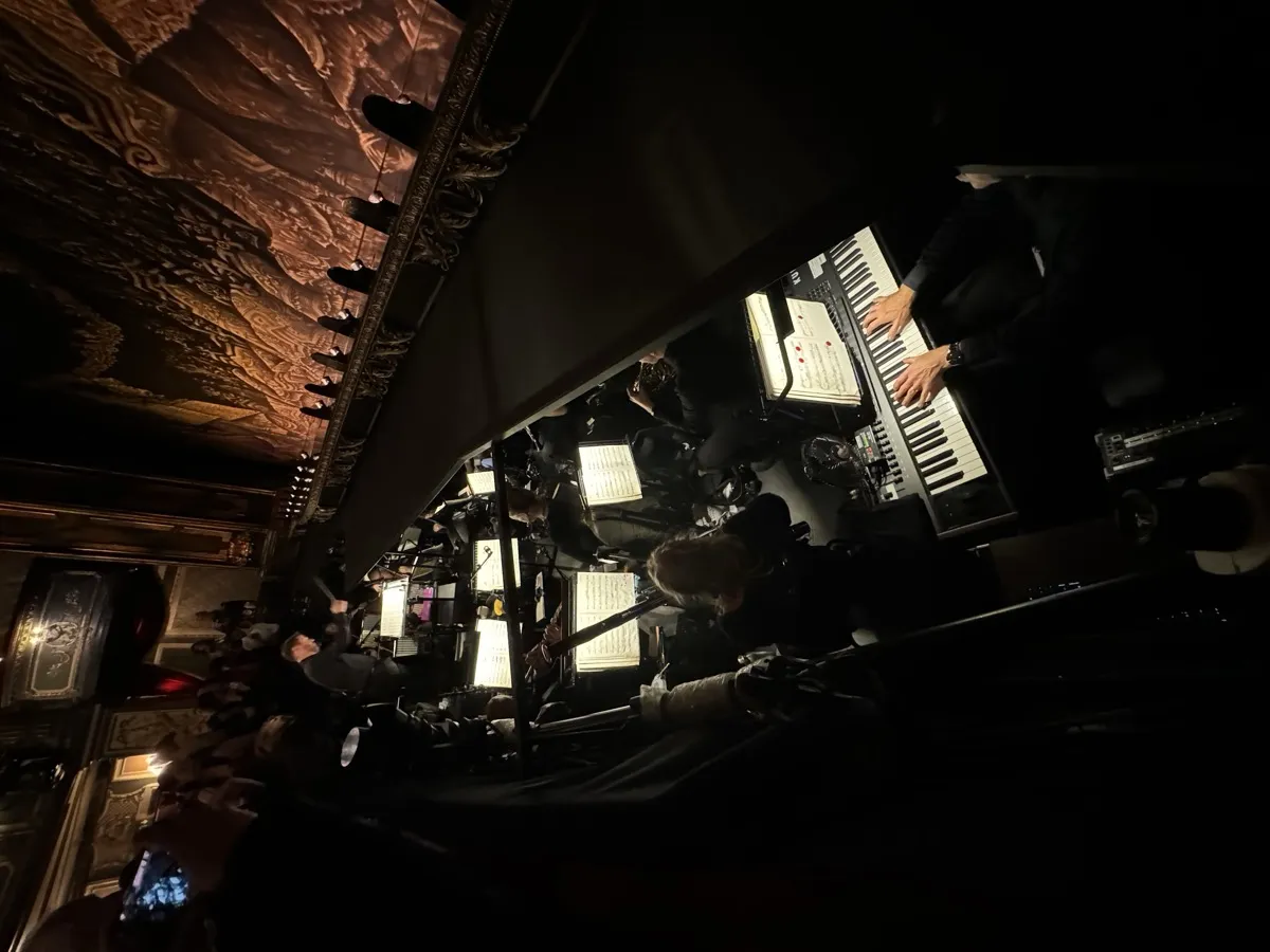 Musicians playing in an orchestra pit